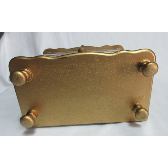 Vintage Florentine Gold Giltwood Jewelry Box 3 Drawer Music Box Made in Japan - Picture 5 of 9